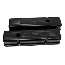 For 1958-1986 Chevy Small Block 350 Edp Black 350 Logo Short Steel Valve Cover For 1958-1986 Chevy Small Block 350 Edp Black 350 Logo Short Steel Valve Cover