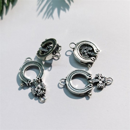S925 Sterling Silver Horseshoe Spring Retractable Buckle Accessories DIY Jewelry - Picture 5 of 6