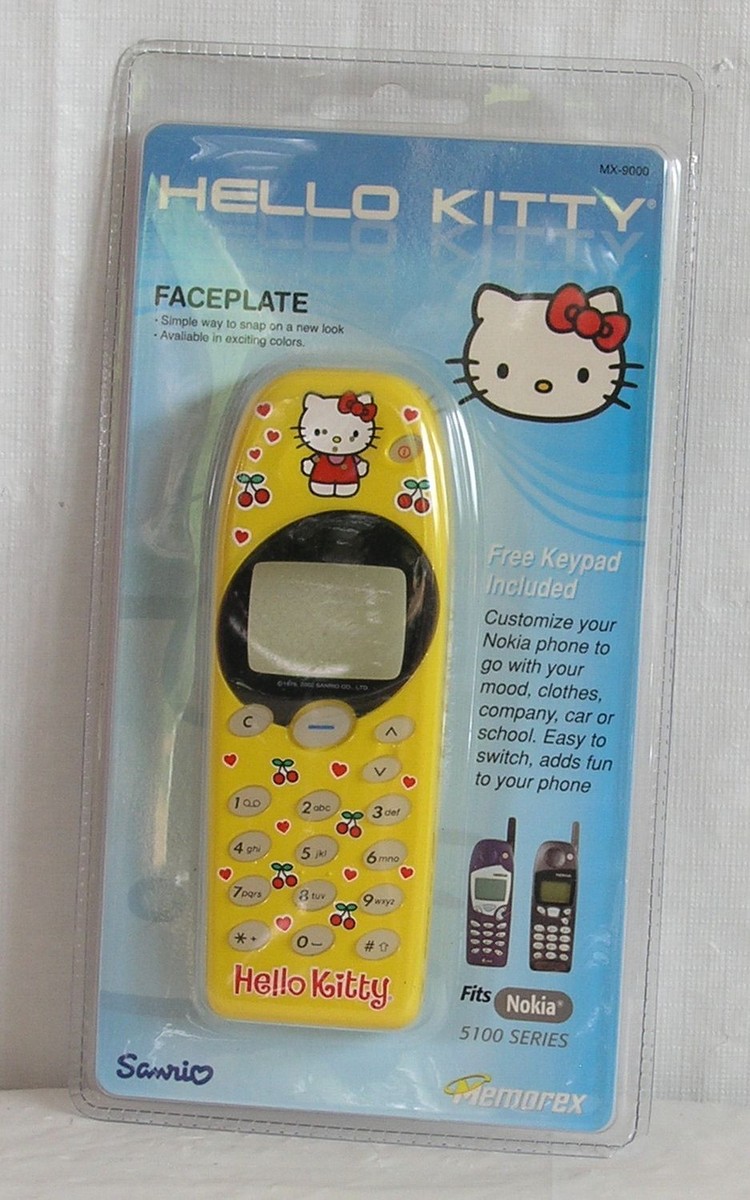 Hello Kitty Phone Faceplate Keypad Nokia 5100 Yellow Sanrio 2002