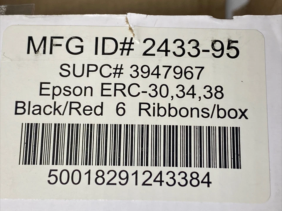Epson ERC 30/34/38 Blk Red (6) Printer Ribbons Box - Image 2 of 4