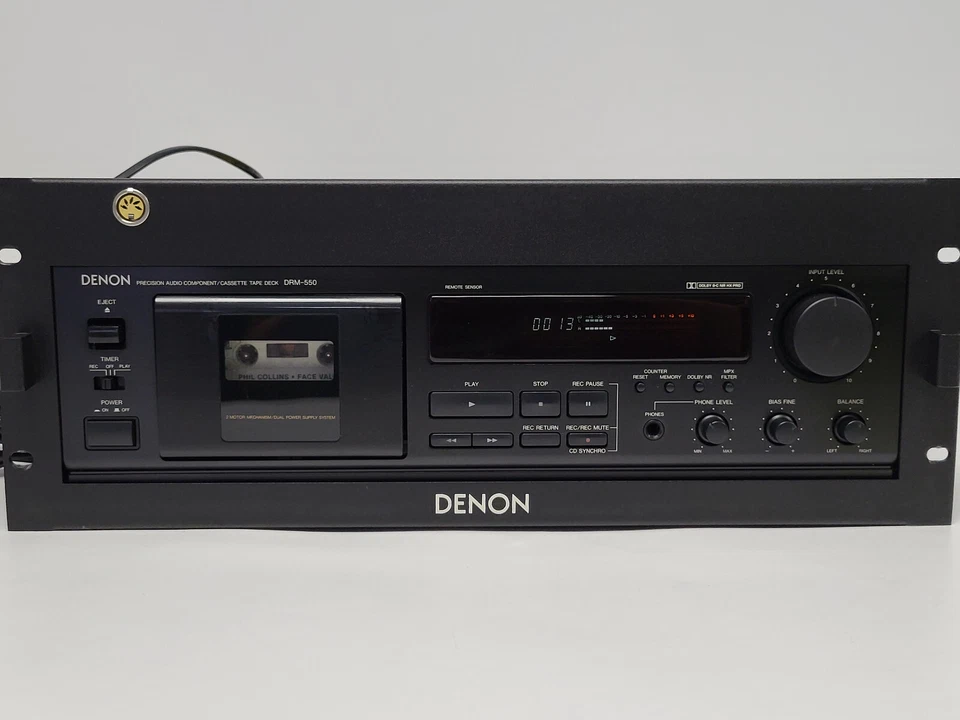 Cubierta de casete estéreo HiFi Denon DRM-550 de colección de los años 90 con montaje en rack Foto 2 de 4