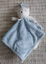 Blankets  Beyond Bear Lovey White Blue Blanket Polka Dot Pacifier Holder
