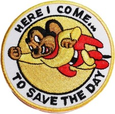 Mighty Mouse Cartoon Here I Come Embroidered ...
