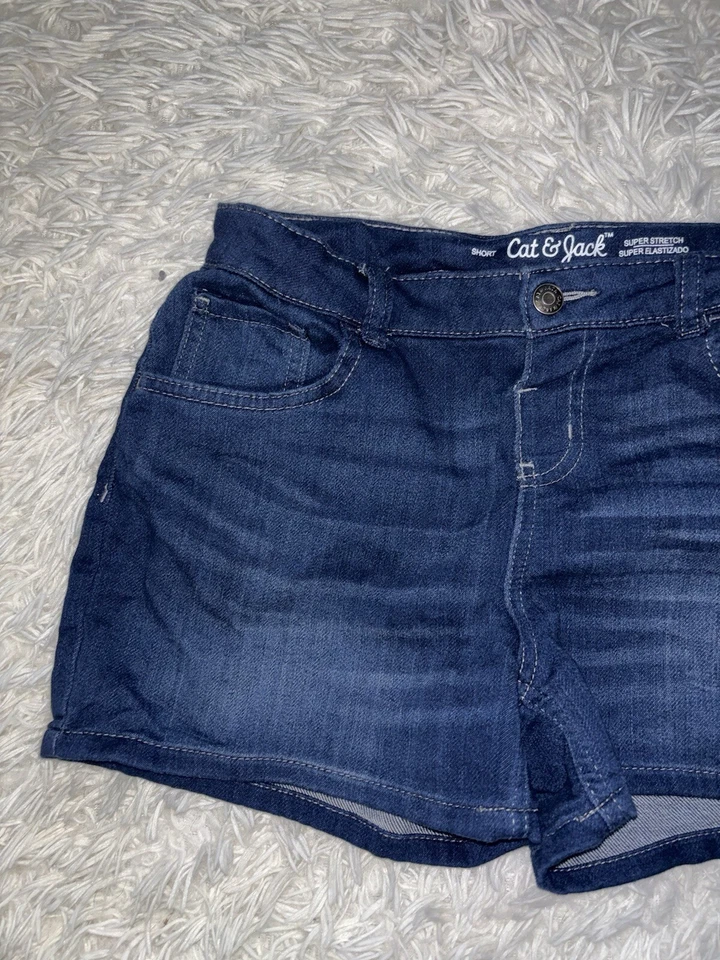 Cat & Jack Girls Sz. 18 “ Short” Super Stretch Jean Shorts. Exc. Cond  - Image 4 of 4
