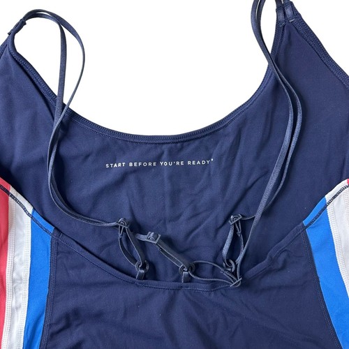 Tuta 4 giri Elevate nuova con etichette blu navy bianco righe allenamento palestra XL $128 - Foto 10 di 16