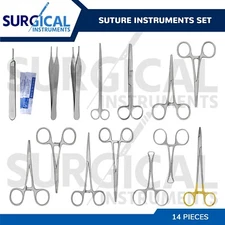 14 Instruments Suture Set Surgical, Dental & Veterinary Starter Kit German Grade
