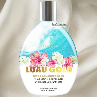 Tan Asz U LUAU GOLD 500X Ultra Advanced Black Bronzer Tanning Lotion - 13.5oz