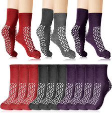 10 Pairs Hospital Socks with Grips for Women Men Double Sided Non Slip