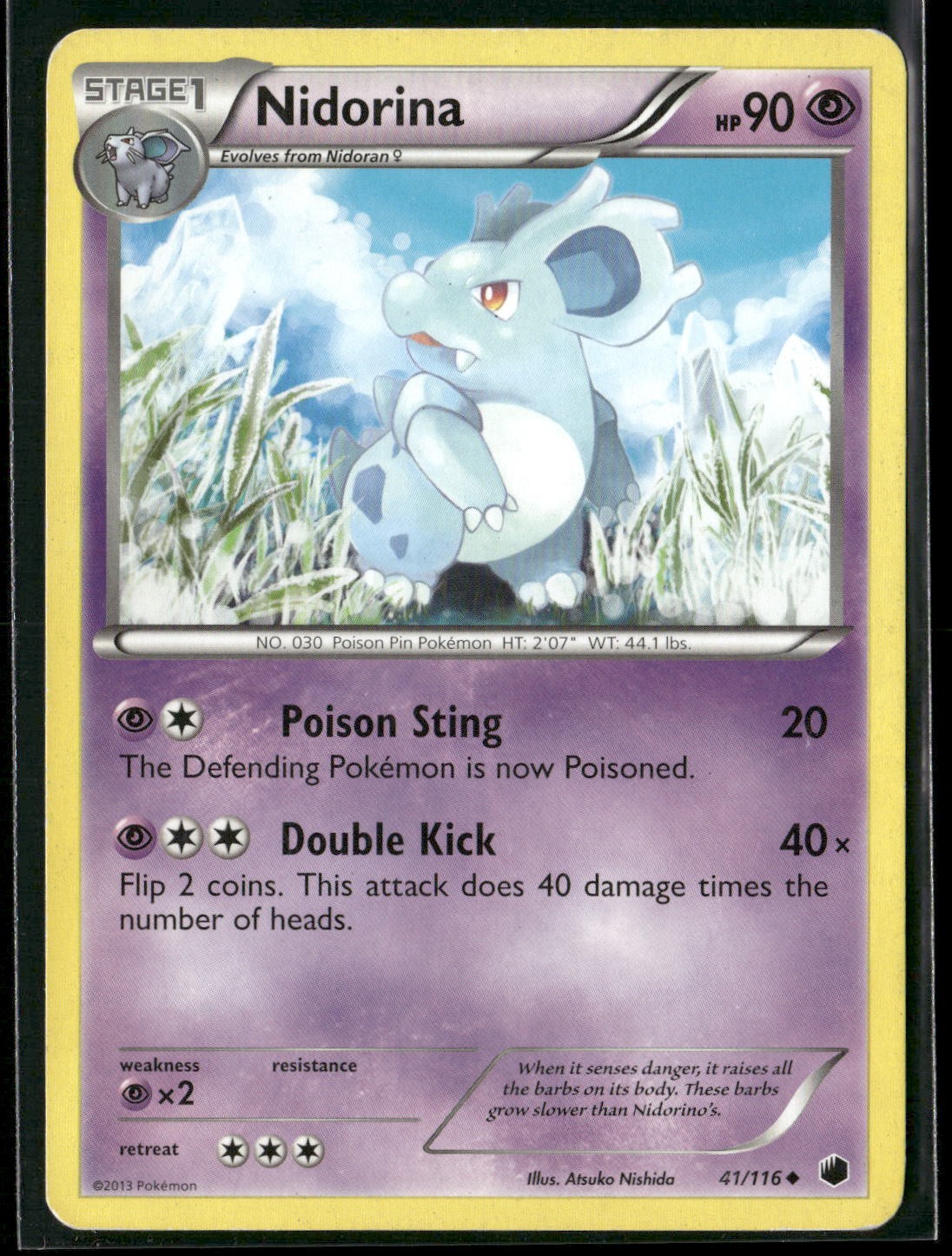 Nidorina 41/116 Uncommon Plasma Freeze Pokemon Heavily Played