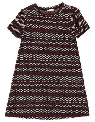Zara Damen Trafaluc Basic Kleid UK 8 Small Burgund Chevron Polyester EA40