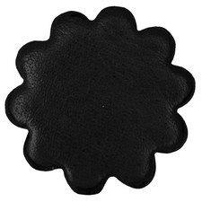 C-TY06 1" Hilason Plain Scalloped Leather Rosette Concho Saddle Black 6 Pc