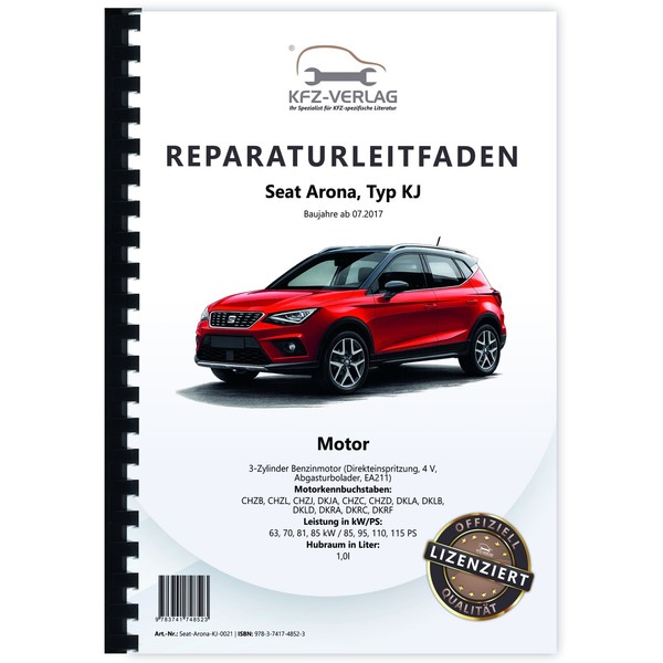 Seat Arona Typ KJ Ab 2017 3-Zyl. Benzinmotor 1,0L 85-115 PS Reparaturhandbuch-image