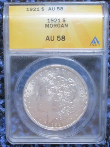 1921 Morgan Silver Dollar ANACS AU58