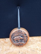 Ancienne Décoration Murale En Cuivre Decor Chasse " Sanglier" Vintage 