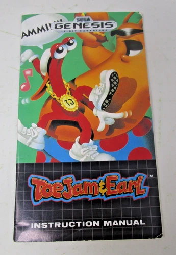 ToeJam & Earl Instruction Manual SEGA Genesis Vintage Original Authentic