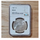 1887 Morgan Silver Dollar MS65 Philadelphia Mint $1 NGC Coin