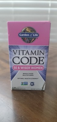 Garden of Life Vitamin Code Women's Multivitamin 50 & Wiser 120 Veg Capsule 9/26