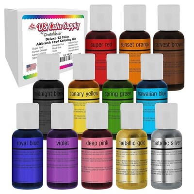 Water-Based Airbrush Colors - 12 True Shades 0.64 fl. oz.