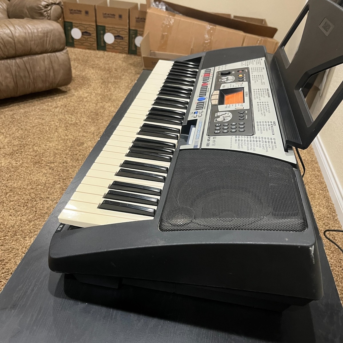 Yamaha PSR-350 Portable 61-Key Digital Keyboard with Music Stand