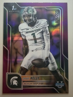 2025 Bowman University Chrome - Omari Kelly #38 Fuchsia Refractor 36/225 (RC)