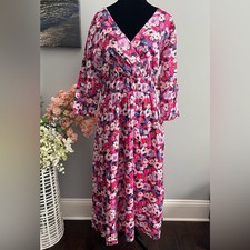 On 34th Trendy Plus Size Printed Blouson-Sleeve Cotton Midi Dress Size 1X