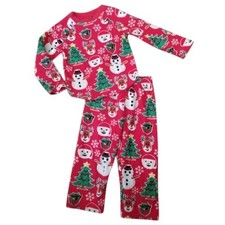 THE CHILDREN S PLACE Red Holiday Themed Fleece Pajamas Size 2T