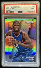 2014-15 Panini Prizm Joel Embiid RC Silver Prizm Rookie #253 76ers PSA 9