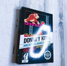 Donkey Kong BOX ONLY No Hangtab Black Box VGC (Nintendo NES, 1986) VERY RARE!
