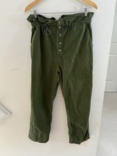 Urban Outfitters Women's Green Wide Leg Baggy Trousers Cargo Pants Size L