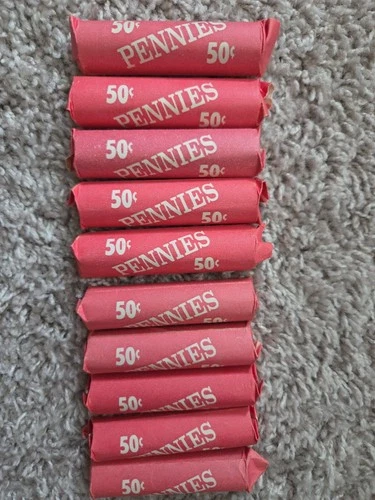 Ten (10) Rolls of  Wheat Pennies Pre 1959 dates.  Assorted Mints UNSEARCHED