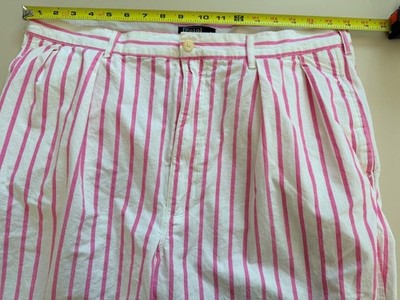 Vintage 90s Polo Ralph Lauren Mens 36x32 Pink & White Striped