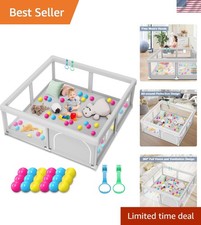 360-Degree View Baby Playpen with Interactive Balls - Sturdy and Safe 50x50