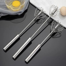 Image of Semi Automatic Egg Whisk Hand Push Egg Beater Stainless Steel Blender Mixer UK