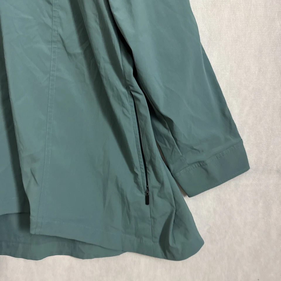 Athleta женщин плюс 1 X преимущество поплин верхний вентилируемый бирюзовый молнии карманы 1/4 молнии - Изображение 3 из 4