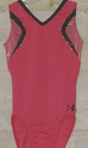 GK for UNDER ARMOUR Leotard Coral Pink Gems Gymnastics AXS Adult XS