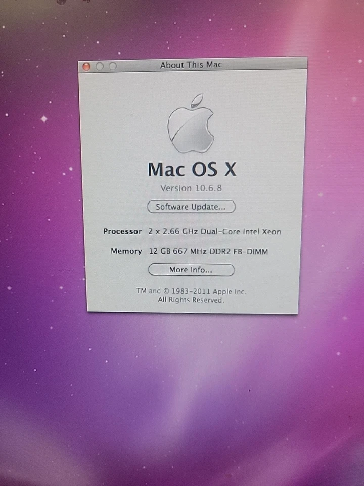 Apple Mac Pro A1186 Desktop  2x2.66 GHz Dual Core Intel Xeon 12GB 500GB - Image 2 of 4