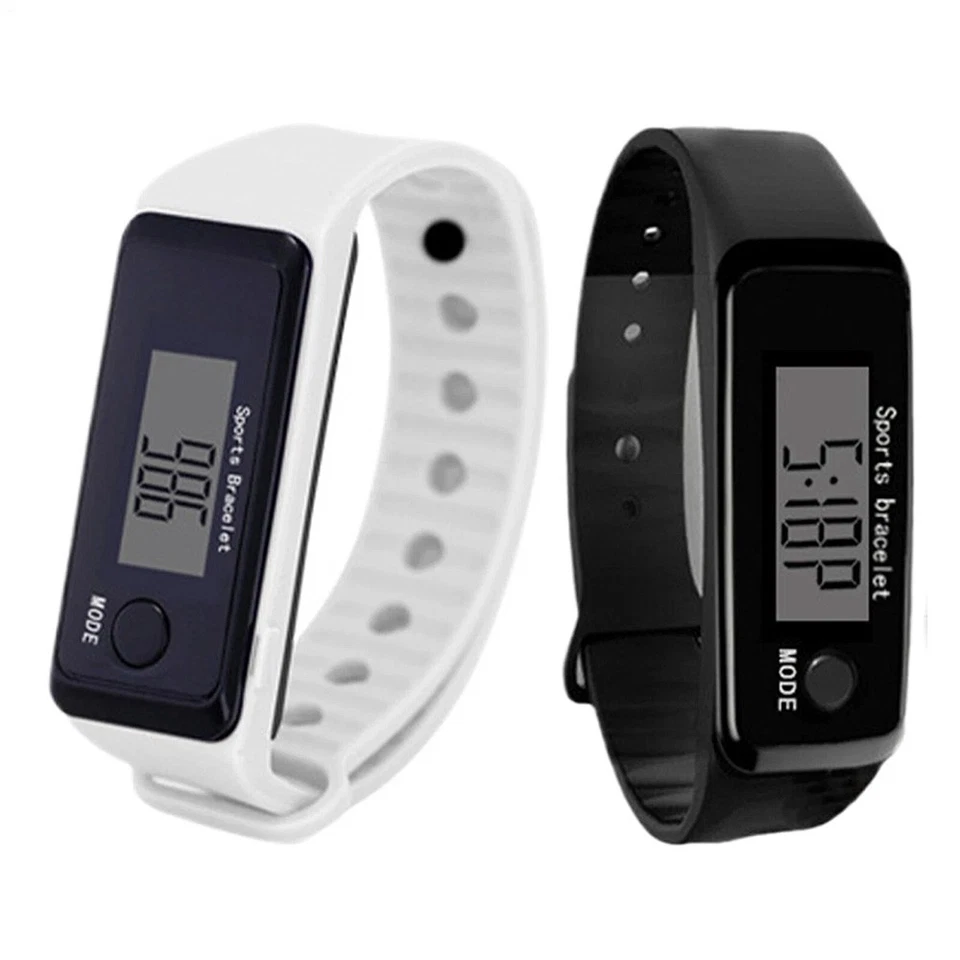 Digital LCD Podómetro Correr Paso Caminar Distancia Contador de Calorías Reloj Pulsera Foto 4 de 4