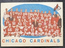 1959 TOPPS CHICAGO CARDINALS TEAM CARD #118 EX FRONT CHECKLIST MARKED