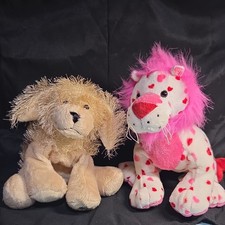 GANZ Webkinz Plush Lot of 2 Golden Retriever Love Lion HM010 HM394 No Code