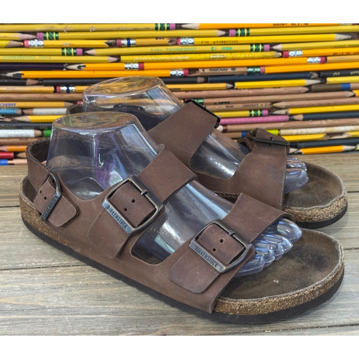 Birkenstock Milano Brown Oiled Leather Mens Sandals Size 8 EU 41 1018427_sole.jpg?crop=center&  main image 3
