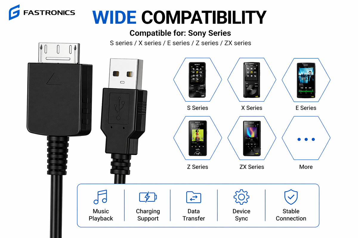USB Data Charger Cable for Sony Walkman NWZ Mp3 Player- 12 MONTHS