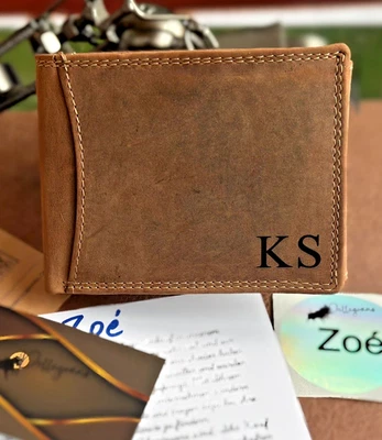 PELLEGRANO Personalisierbares Herren-Portemonnaie aus Vintage Leder – RFID & Gravur