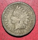 1863 US Copper Nickel Indian Head Cent! Good! Civil War Days! Old US Coin!