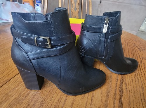 Kenneth Cole Reaction Lana Women’s Ankle High Leather Boots Black US Size 6