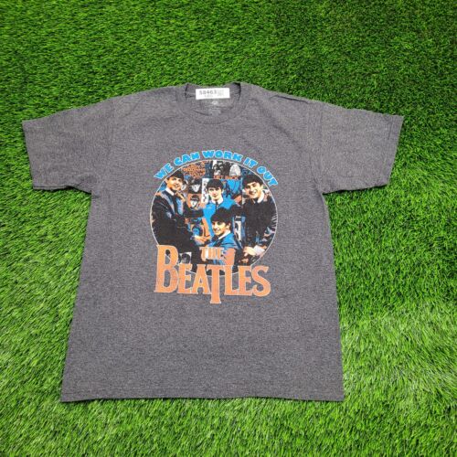 The-Beatles Fab-Four Retro Rock Shirt Womens L-Short 19x25 We-Can-Work-It-Out - Picture 1 of 11