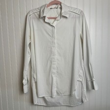 Athleta white long sleeve button down size medium B37