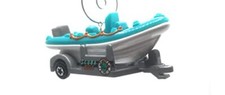 Christmas Ornament for Scuba Rescue Whitewater Raft Boat with Trailer Green