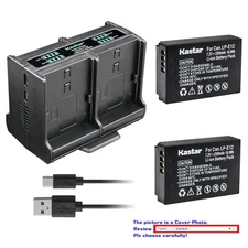 Kastar Battery Quadruple Charger for Canon EOS M50 M50 Mark II EOS M100 EOS M200