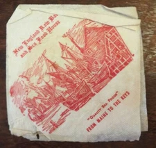 Vintage New England Raw Bar & Seafood House Miami Florida Maine To Keys Napkin