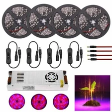 LED Grow Lights DC12V Waterproof Plant Growing LED Strip Light with Power Switch